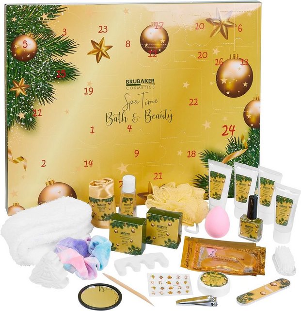 BRUBAKER Adventskalender, 24 x Körperpflege Produkte Spa Accessoires Wellness Weihnachtskalender